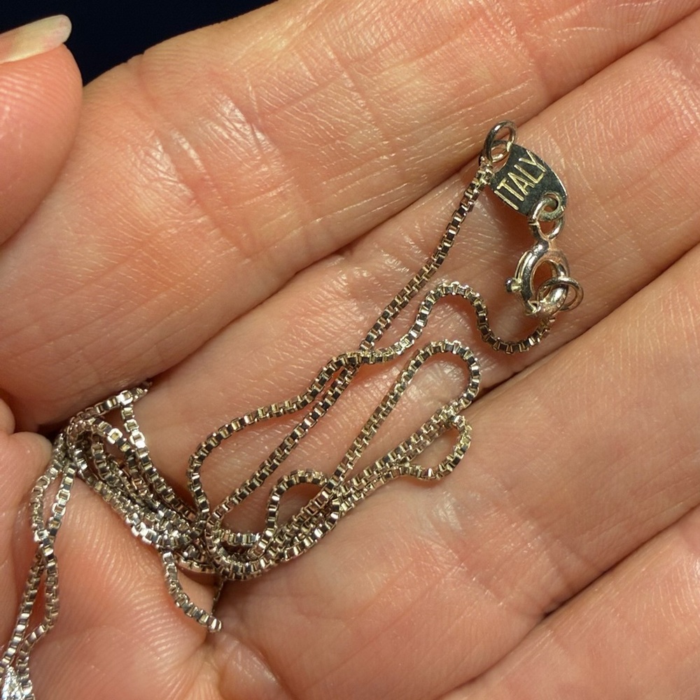 Sterling Silver Starfish Necklace CZ Coastal Beach Jewelry 925 Italy - Picture 8 of 9